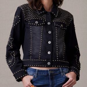 Double D Ranchwear Wildorado Studded Black Denim Jacket